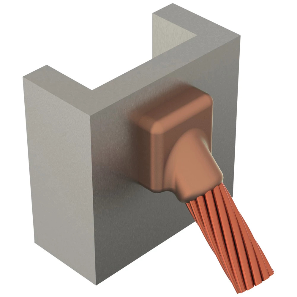 VSC2QV3CW Cadweld Type VS Weld Metal Mold With Wear Plate, 4/0 AWG Concentric Conductor, Cable to Steel Connection, Graphite