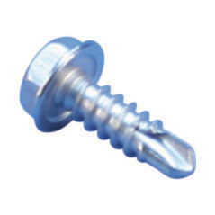 A927P024 Sheet Metal Screw, #10, 1 in OAL, Hex Pan Head, Slotted Drive, 18-8 Stainless Steel