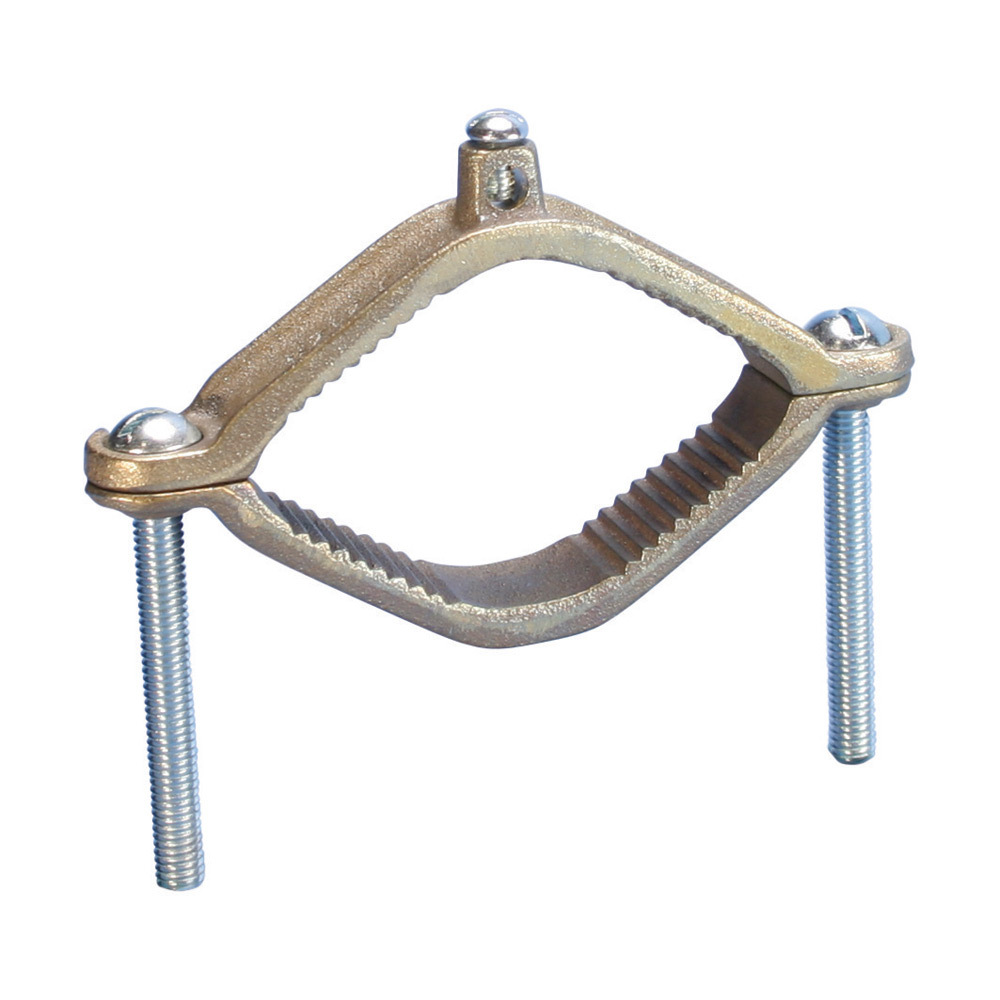 CWP3JSH Gas/Water Pipe Ground Clamp, 10 AWG Solid to 4 AWG Stranded, 6 to 16 sq-mm Stranded Conductor, Silicon Bronze
