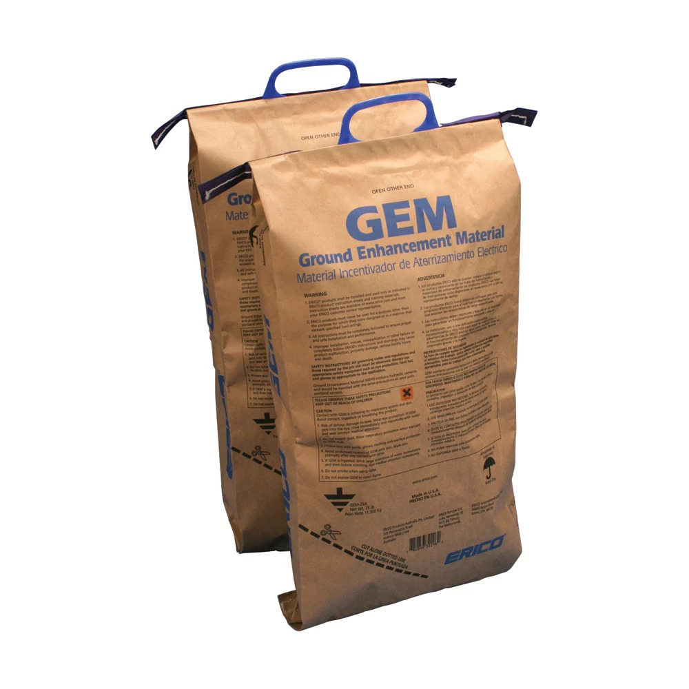 GEM25A Non-Corrosive Ground Enhancement Material, 25 lb, Portland Cement, Calcium Nitrite, For Use With Ground Rod, Gray