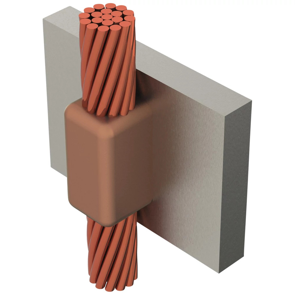 VVR2V Cadweld Type VV Weld Metal Mold, 250 kcmil Concentric Conductor, Cable to Steel Connection, Graphite