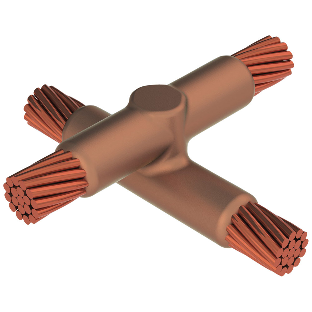 XBM2Q2Q Type XB Weld Metal Mold, 4/0 AWG Concentric Run/Tap Conductor, Cable to Cable Connection, Graphite