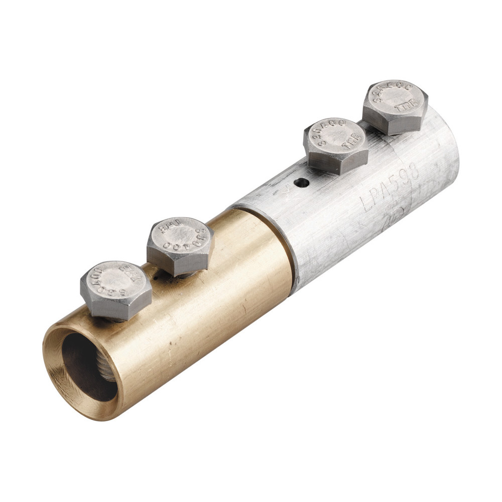 LPA598 Bi-Metallic Cable Connector, 4/0 AWG Conductor, 304 Stainless Steel/Aluminum/Brass