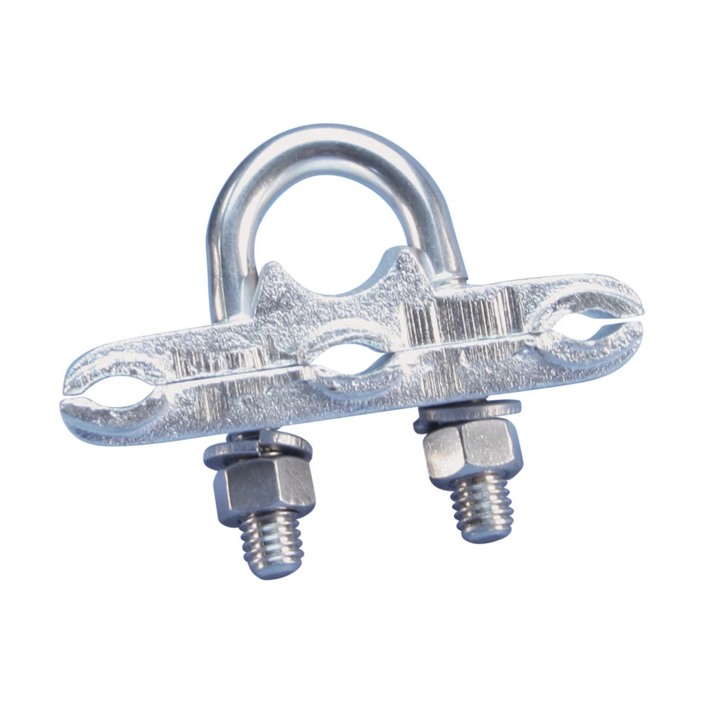 GC065TH U-Bolt Ground Rod Clamp, 5/8 to 3/4 in Rod, 2/0 AWG Solid to 250 kcmil Stranded, 70 to 120 sq-mm Stranded Conductor, Bronze