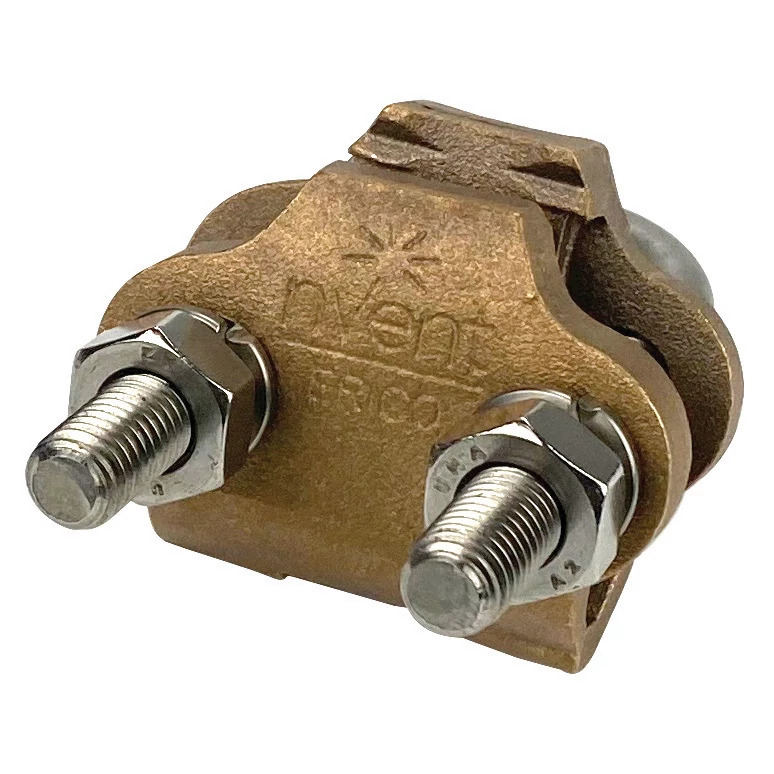GUV70185 U-Bolt Ground Rod Clamp, 5/8 to 1 in Rod, 4 AWG Solid to 300 kcmil Stranded, 16 to 185 sq-mm Stranded Conductor, Brass/Bronze/Copper