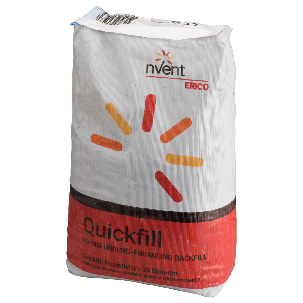 QF25 Corrosion-Resistant Quickfill No-Mix Ground Enhancing Backfill, 25 lb, Calcined Petroleum Coke, For Use With Ground Rod, Gray