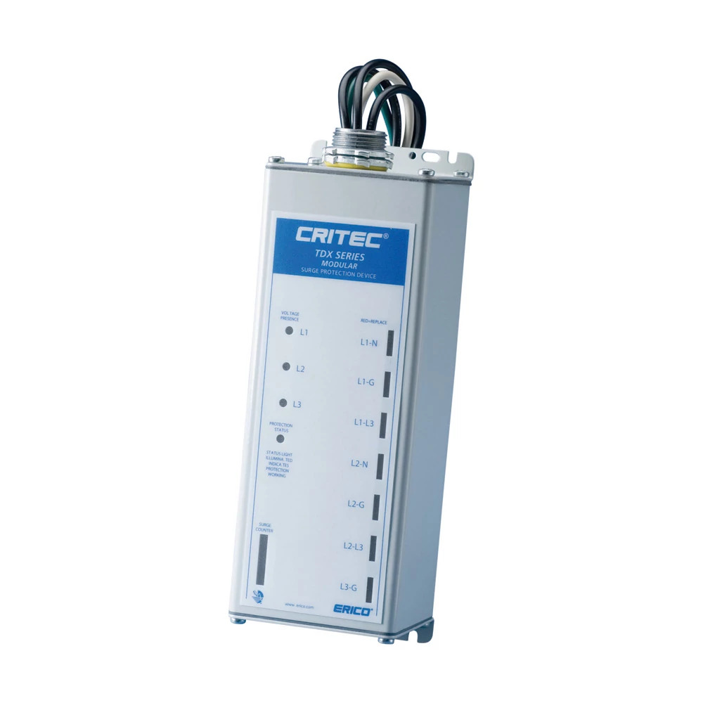 Critec TDX100S277480 Modular Panel Protector, 277/480 V AC, 50/60 Hz, 3 Phase, 10 AWG Wire
