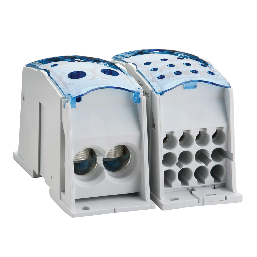 UD2C12C630AL UD Series Distribution Block, 1000 VAC/VDC, 1500 VDC, 630/670 A, 1 Pole, 3/0 AWG to 400 kcmil Line Side/#12 to #4 AWG Load Side Wire, Aluminum/Thermoplastic