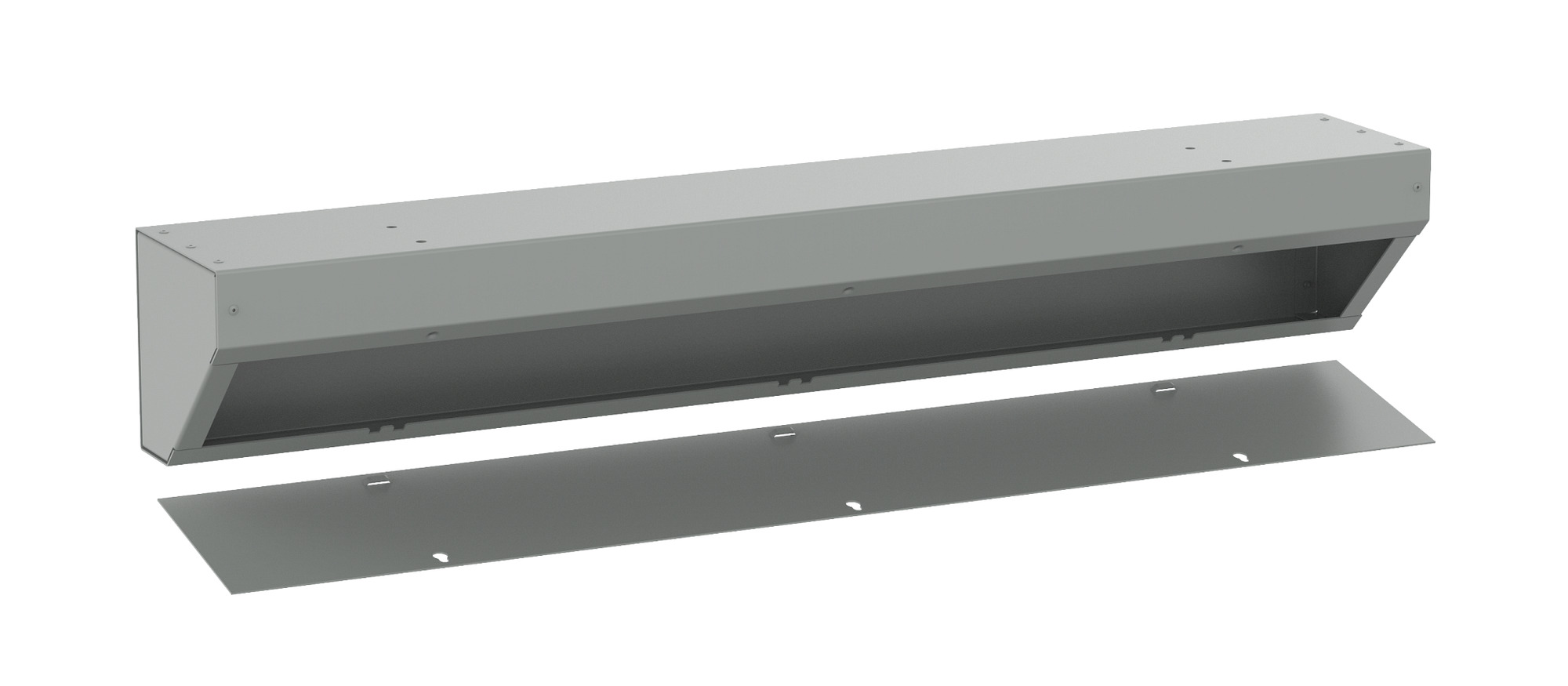 AT8824 F40AT Angled Wiring Trough, 24 in L x 8 in W x 8 in H, Steel