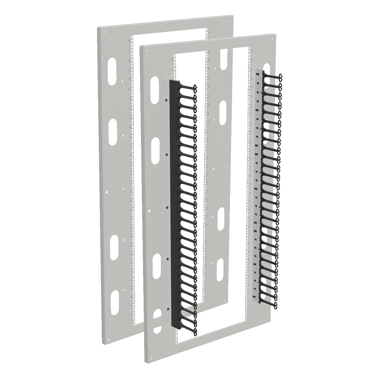 A72P36RPC DSFS Seismic Rack Panel Kit With Cable Manager, 60 in H x 32.4 in W x 1.94 in D, Steel, Light Gray