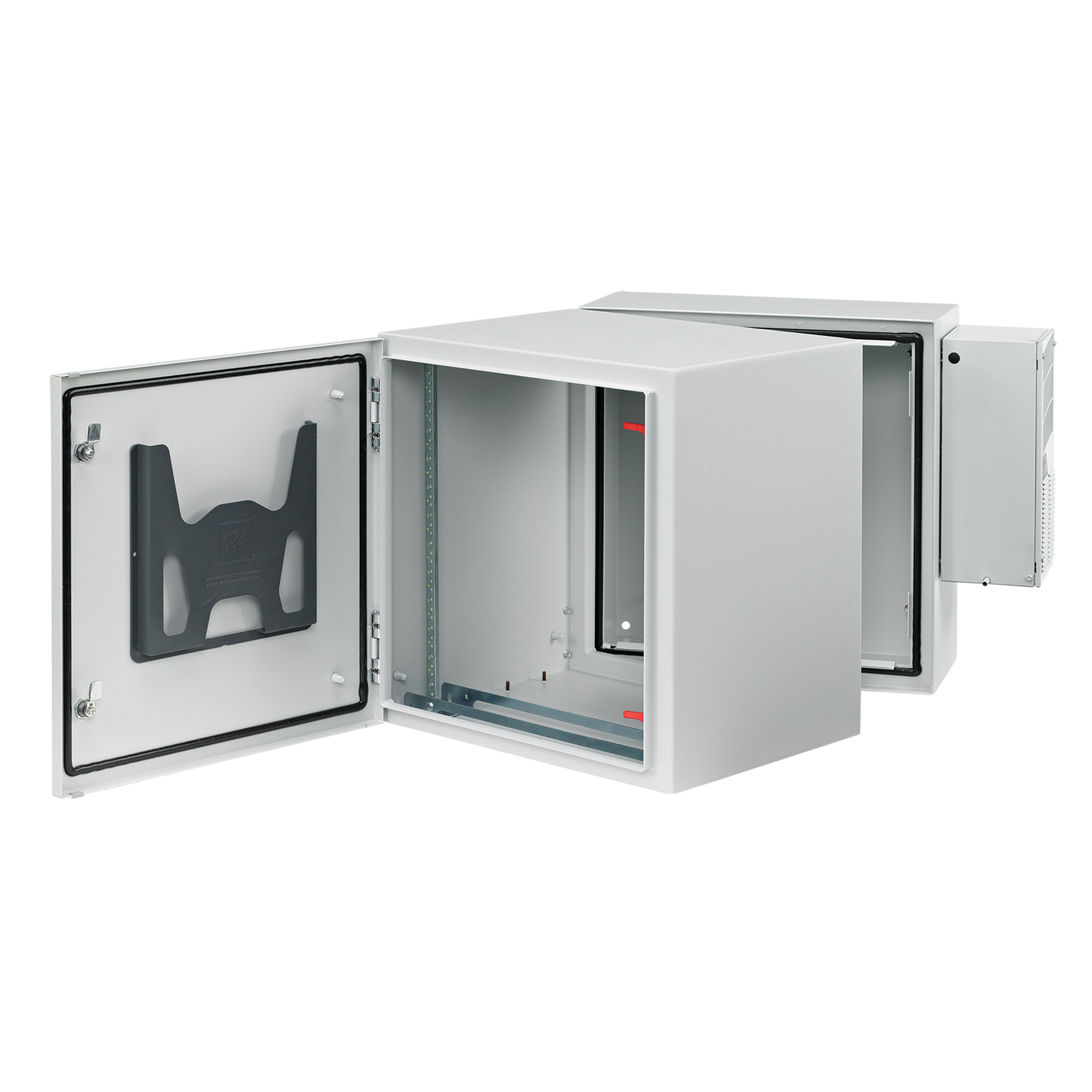 PTHS482430G4A ProTek DWDH2 Double Hinged Solid Door AC Communication Cabinet, 48.54 in L x 23.62 in W x 31.06 in D, 4/12 NEMA Rating, Steel