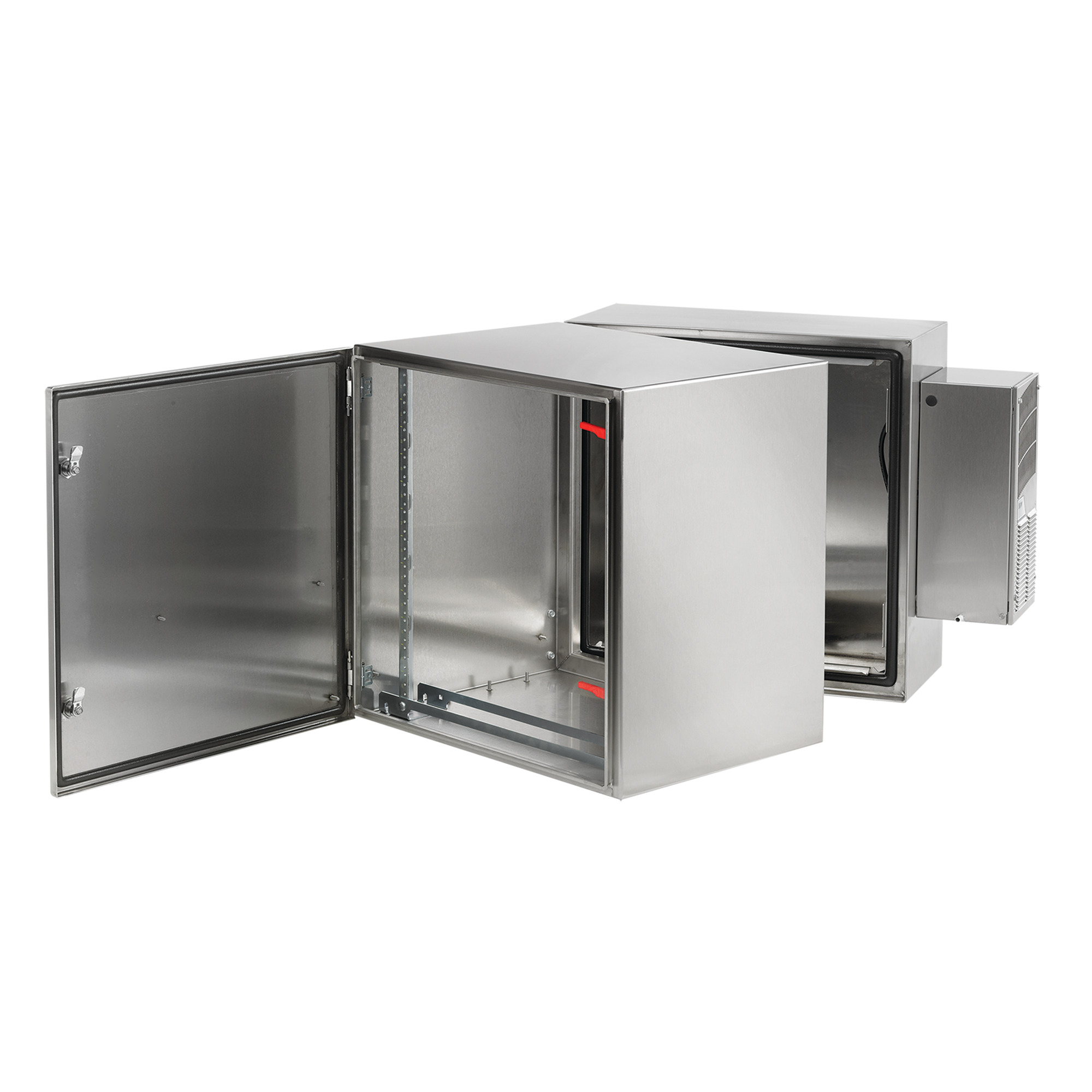 PTHS362430XA ProTek DWDH2 Double Hinged Solid Door AC Communication Cabinet, 36.3 in L x 23.62 in W x 31.06 in D, 4/4X/12 NEMA Rating, Stainless Steel