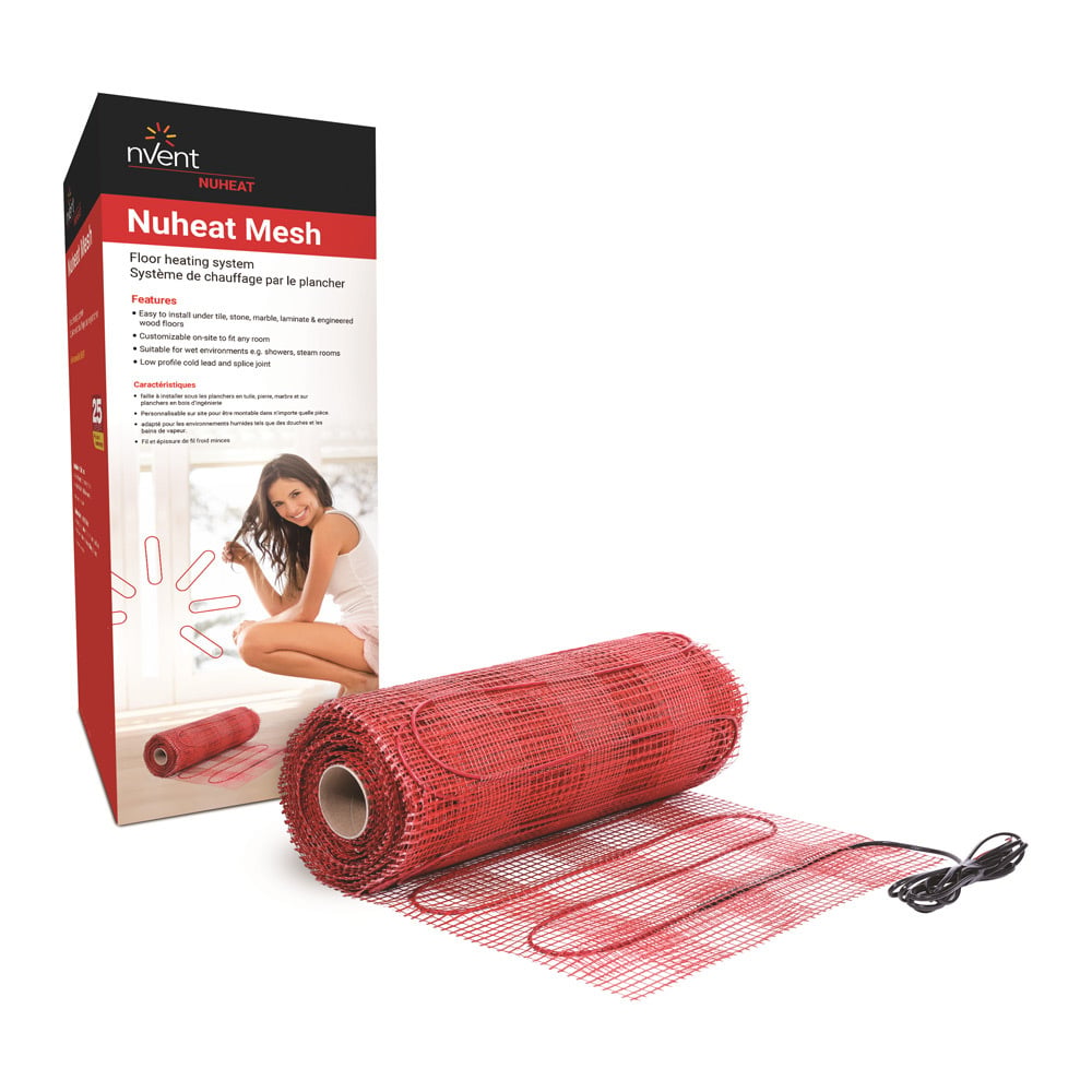 SZ18300155 Electric Floor Heating Mesh, 21 ft L x 20 in W x , 35 sq-ft Coverage, 240 V