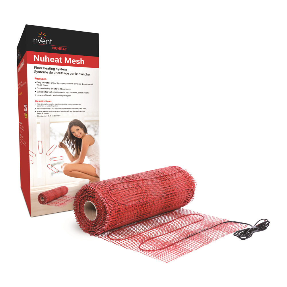 SZ18300160 Electric Floor Heating Mesh, 52 ft L x 20 in W x , 85 sq-ft Coverage, 240 V