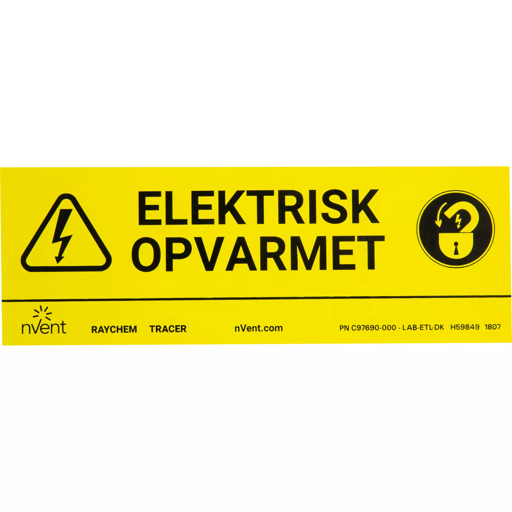 ETL-ENGLISH C77 Electric Traced Label, Electric Heat Tracing Legend