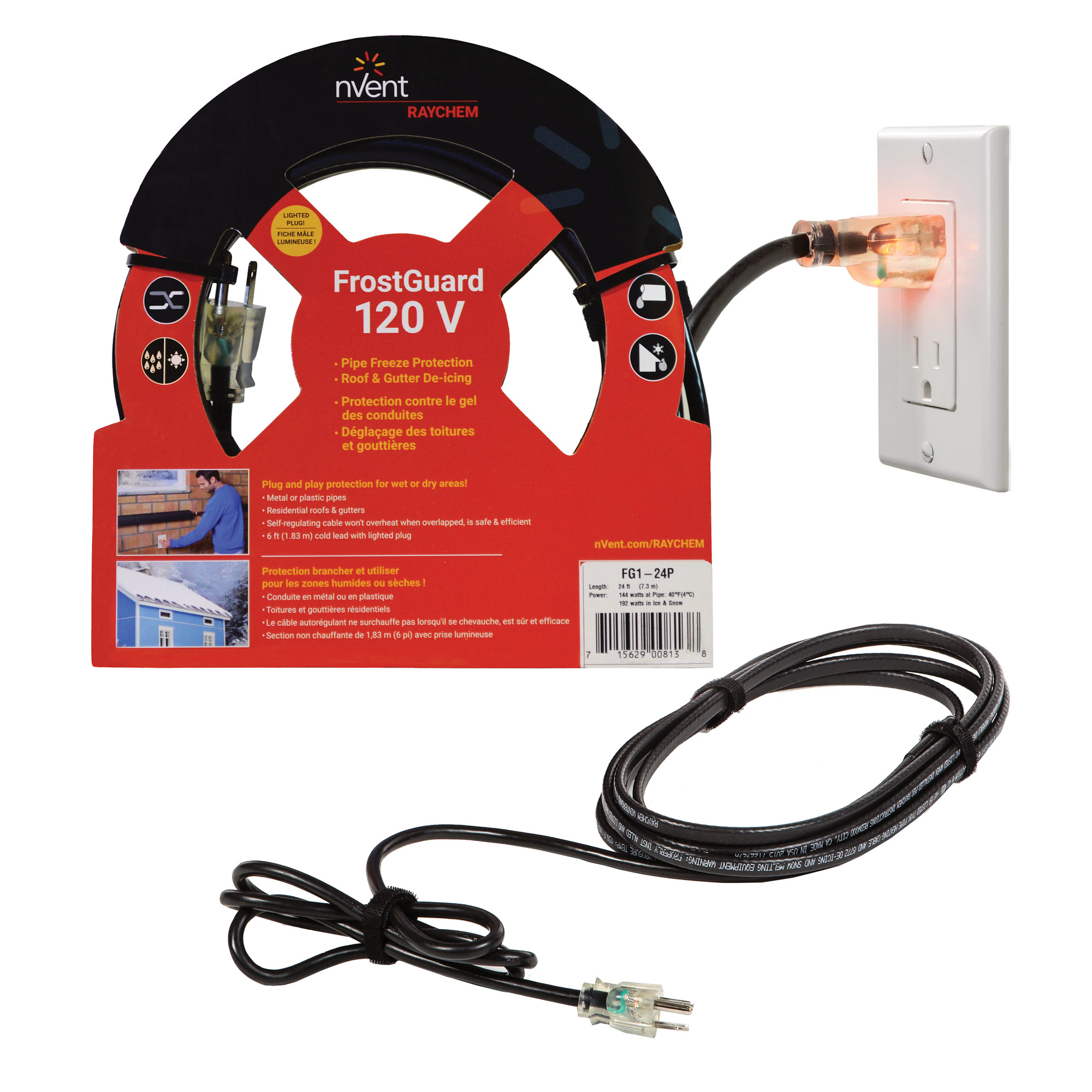 P000002025 Frostguard Freeze Protection Plug-in Kit Heating Cable, (2) Conductors, 120 V