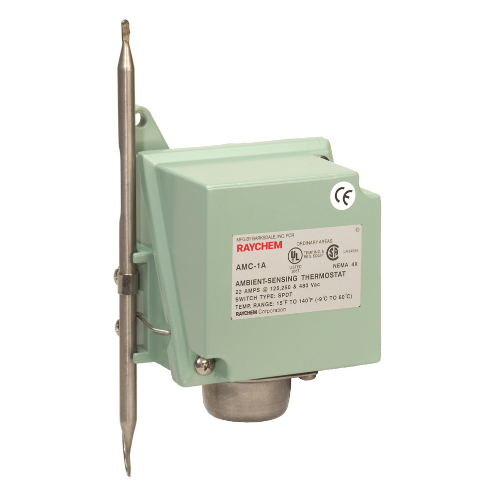 AMC-1A Ambient Sensing Mechanical Thermostat, Mechanical None Thermostat, SPDT Contact Switch, Threaded Terminal