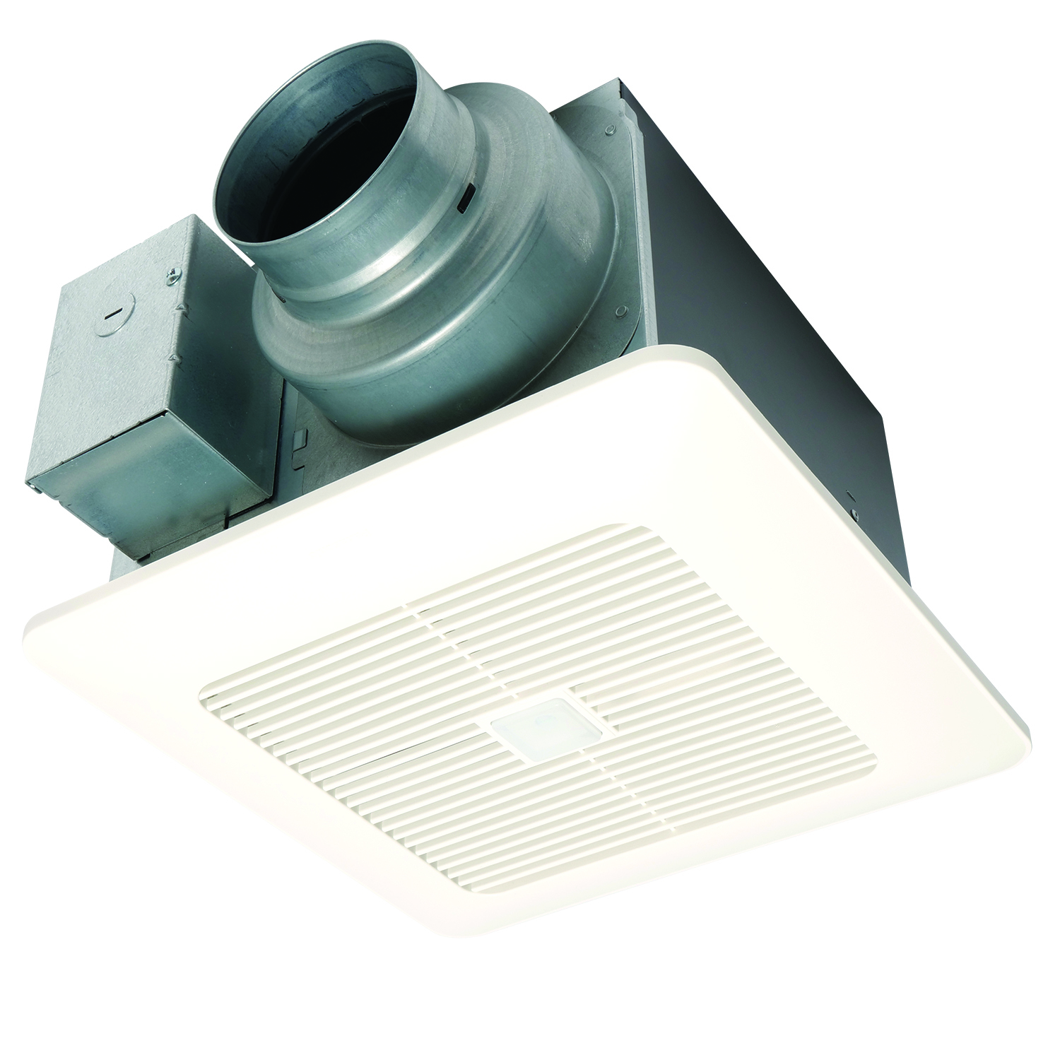 FV-0511VQC1 WhisperSense 1-Phase Ventilation Fan With ECM Motor, Installation Bracket, 50/53/80/83/110/111 cfm Flow Rate, 4 in, 6 in Dia Duct, 4/5.9/7.2/10.6/10.8/16.4 W Power Rating, 120 V AC, 0.07 to 0.18 A, Import