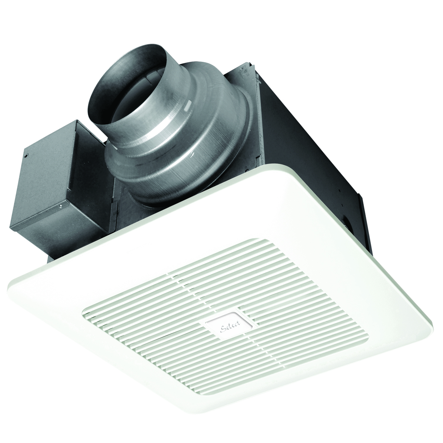 FV-0511VK2 WhisperGreen Select Speed Selector Ventilation Fan, 50/80/110 cfm, 4 in Dia Duct, 9.9 W, 120 V AC, 0.1 A, 0.3 sones, Import