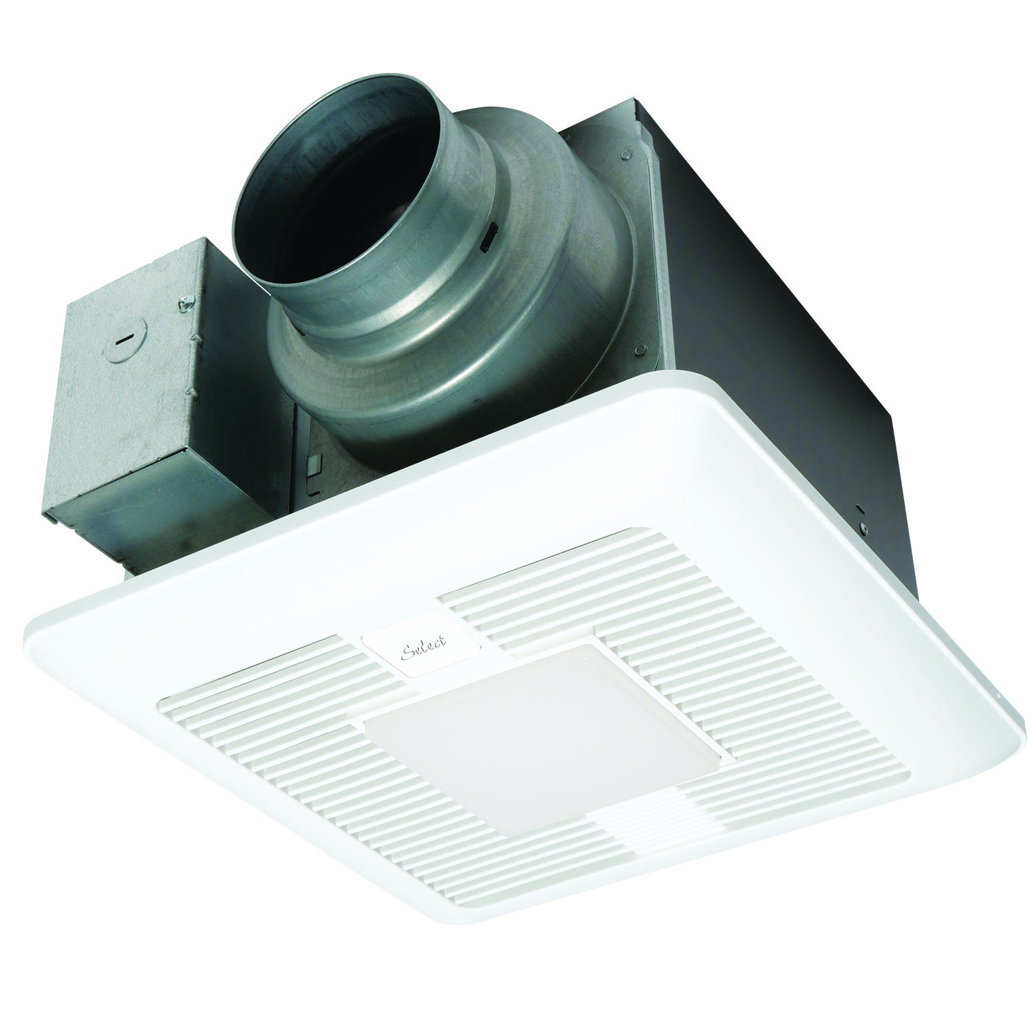 FV-0511VKL2 WhisperGreen Select Speed Selector Ventilation Fan With Light, (1) Lamp, 10.5 W Fixture, 120 V AC, Zinc Aluminum Magnesium Housing