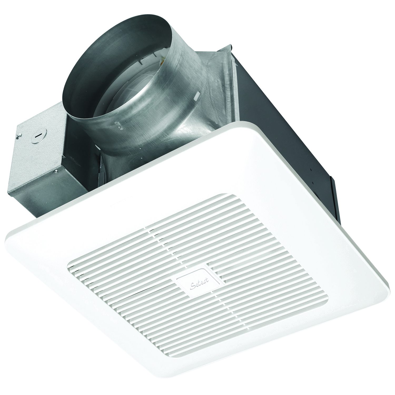 FV-1115VK2 WhisperGreen Select Speed Selector Ventilation Fan, 110/130/150 cfm, 6 in Dia Duct, 12.9 W, 120 V AC, 0.14 A, 0.3 sones, Import
