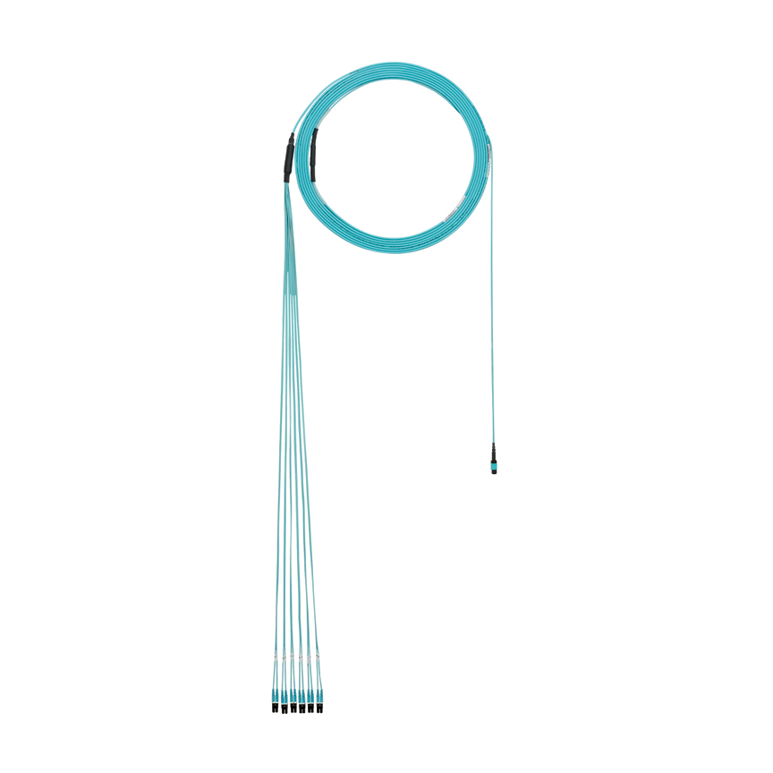 FZTYP5EL2SAF150 QuickNet OM4 Multi-Mode Small Diameter Ribbon Plenum OFNP Standard IL Fiber Optic Trunk Cable Assembly, 12 Fiber, 50 um Core, 150 ft L