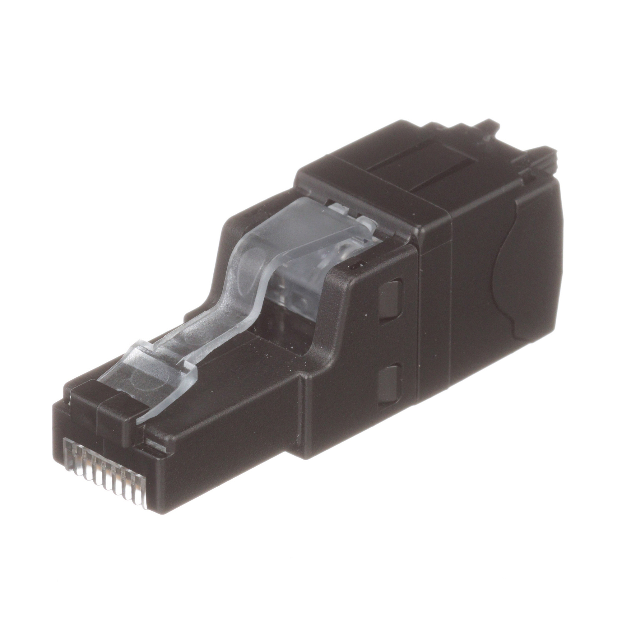 FP6X88MTG-X Pan-Plug TX6A 8-Position Field Terminable Straight Unshielded UTP Modular Plug, Cat 6A RJ45 Module, Polycarbonate, Black