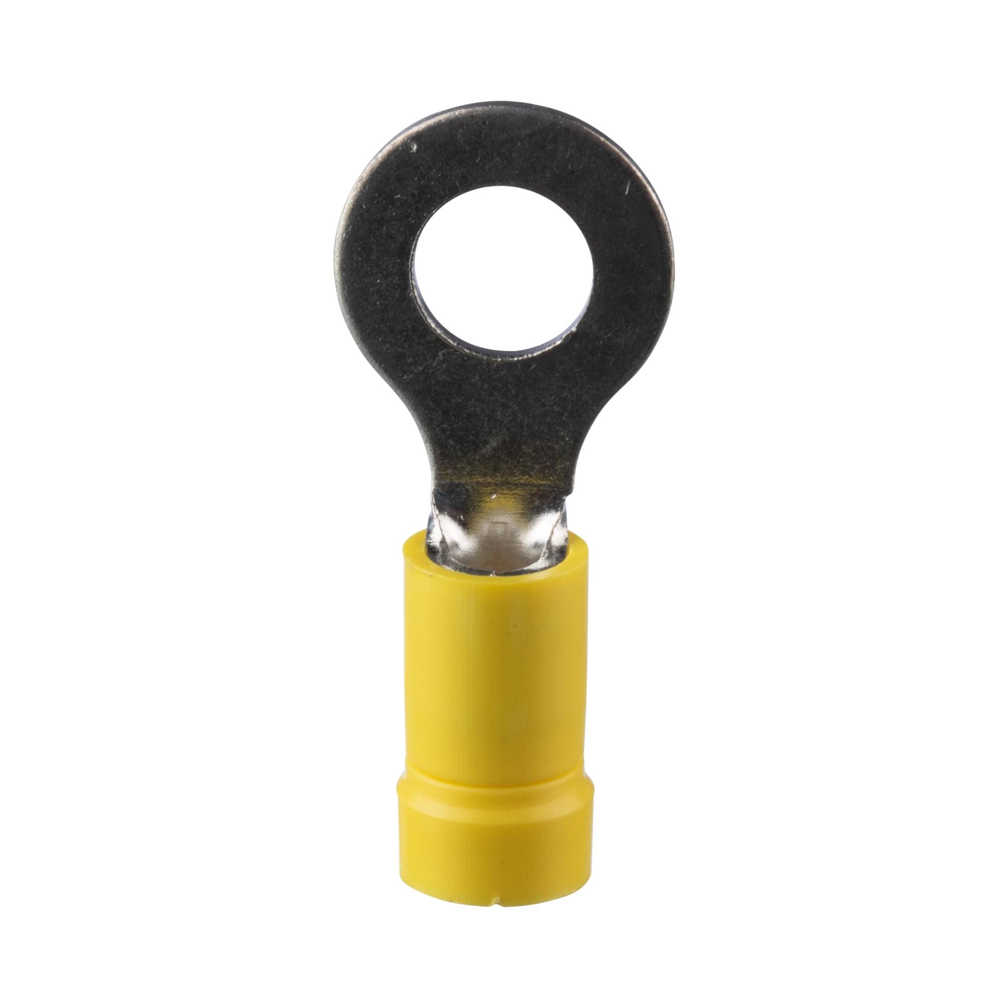 EV10-14RB-Q StrongHold Type EV-RB Ring Terminal, 10 AWG Conductor, 1.23 in L, Brazed Seam/Butted Seam/Funnel Entry/Internal Serration Barrel, Copper, Yellow