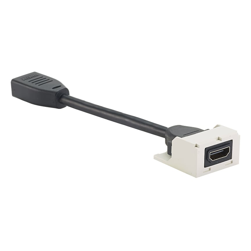 Pan-Net HDMI 2.0 Coupler Module with Pigtail, Electric Ivory