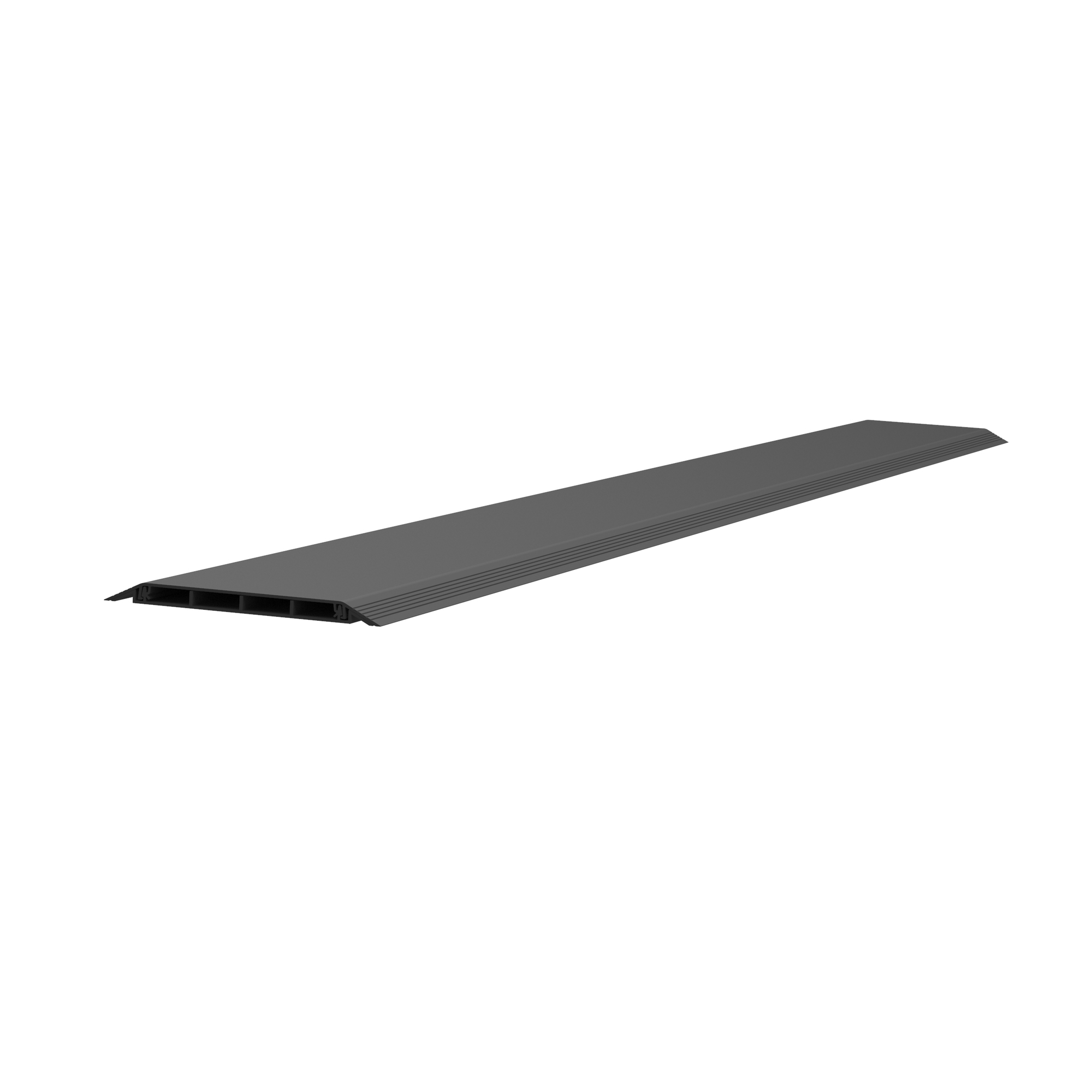AFR4BCBL6 Pan-Way Above Floor Raceway Base and Cover, 72 in L x 6.93 in W x 1/2 in H, 4 Channel, PVC