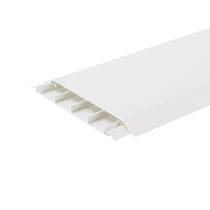 AFR4BCIW6 Pan-Way Above Floor Raceway Base and Cover, 6 ft L x 6.93 in W x 1/2 in H, 4 Channel, PVC