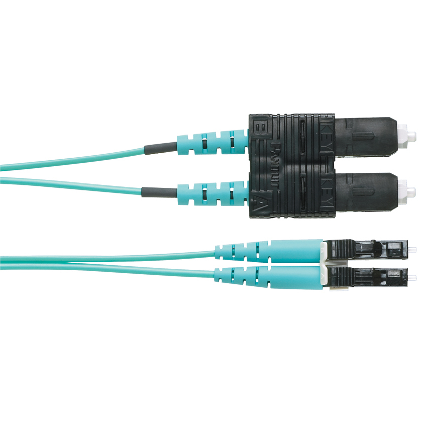 FZ2ERLNSNSNM002 Opti-Core OM4 OFNR Fiber Optic Patch Cord, 2 Fiber, 50 um Core, 2 m L