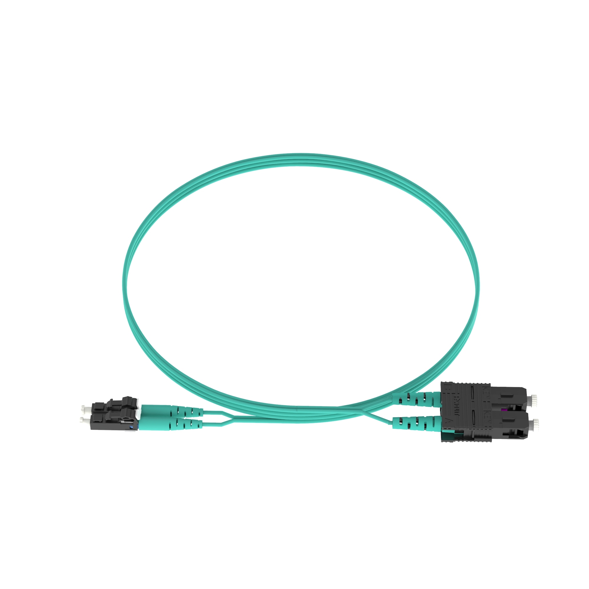 Opti-Core 2 Fiber Patch Cord, OM3, LC to SC, Riser