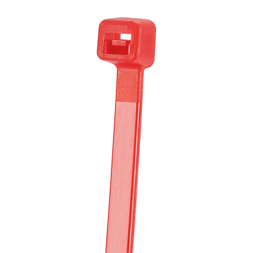 S7-50-C2 StrongHold S Series Plenum Rated Standard Cable Tie, 7.4 in L x 0.19 in W x 0.051 in THK, Nylon 6.6, Red