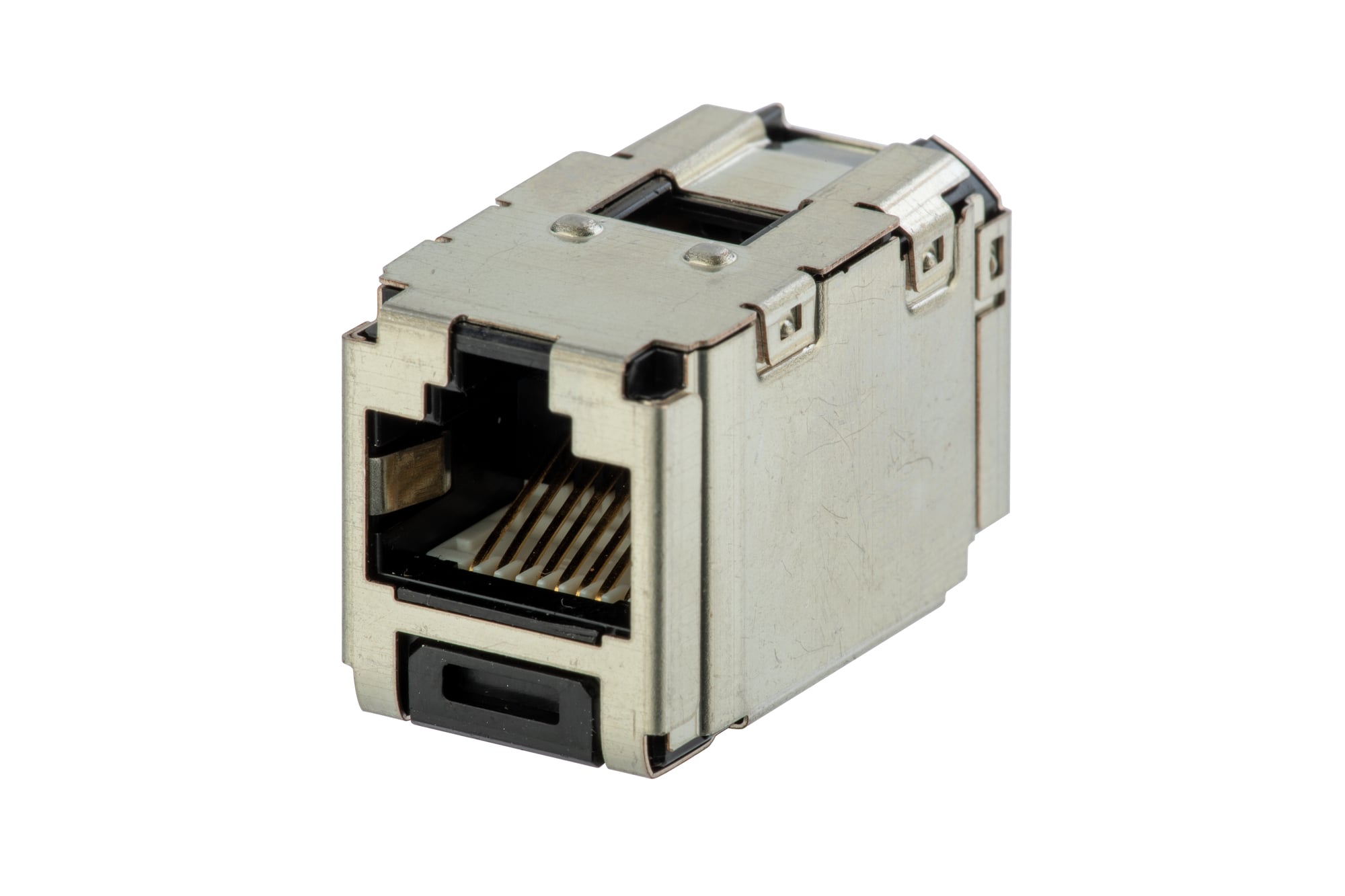 CCS5E88BL Mini-Com PanNet 8-Position 8-Wire Universal Shielded Coupler Module, Cat 5e RJ45 Module, Snap-Fit Mount, Polycarbonate, Black