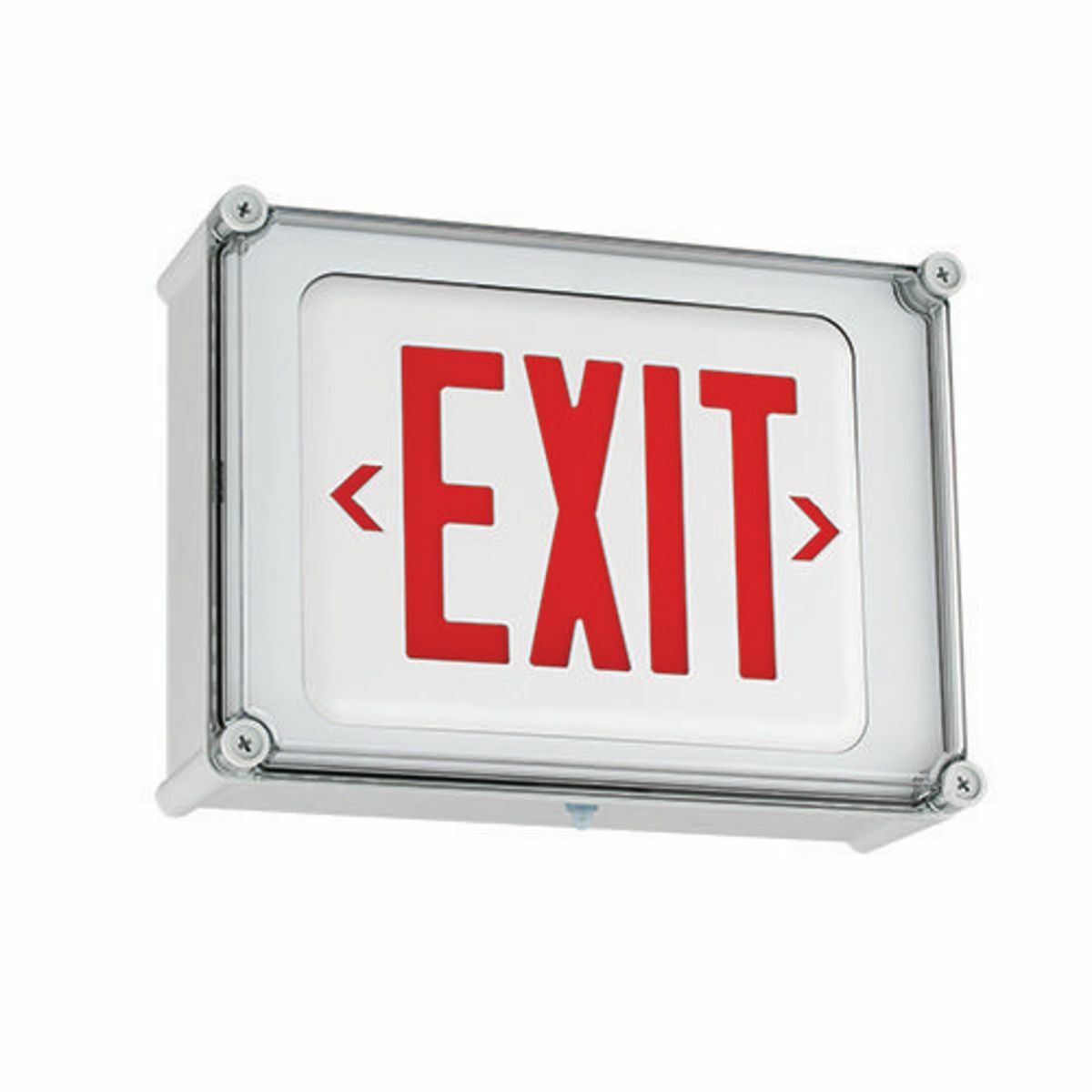 EVE4XRWE Emergency Exit Sign, LED Lamp, 1.94/2.01 W Fixture, 120/277 V AC, White Housing, EXIT Legend
