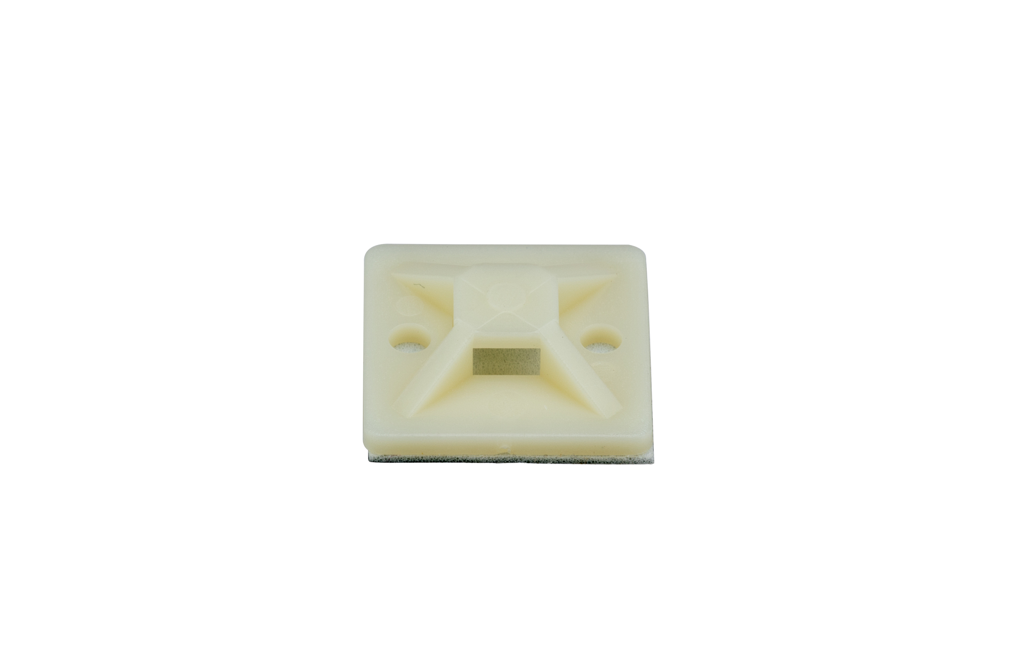 StrongHold SMP16A-C Cable Tie Mount, Natural, PA 6.6, Rubber Adh., 1"x1", PK100