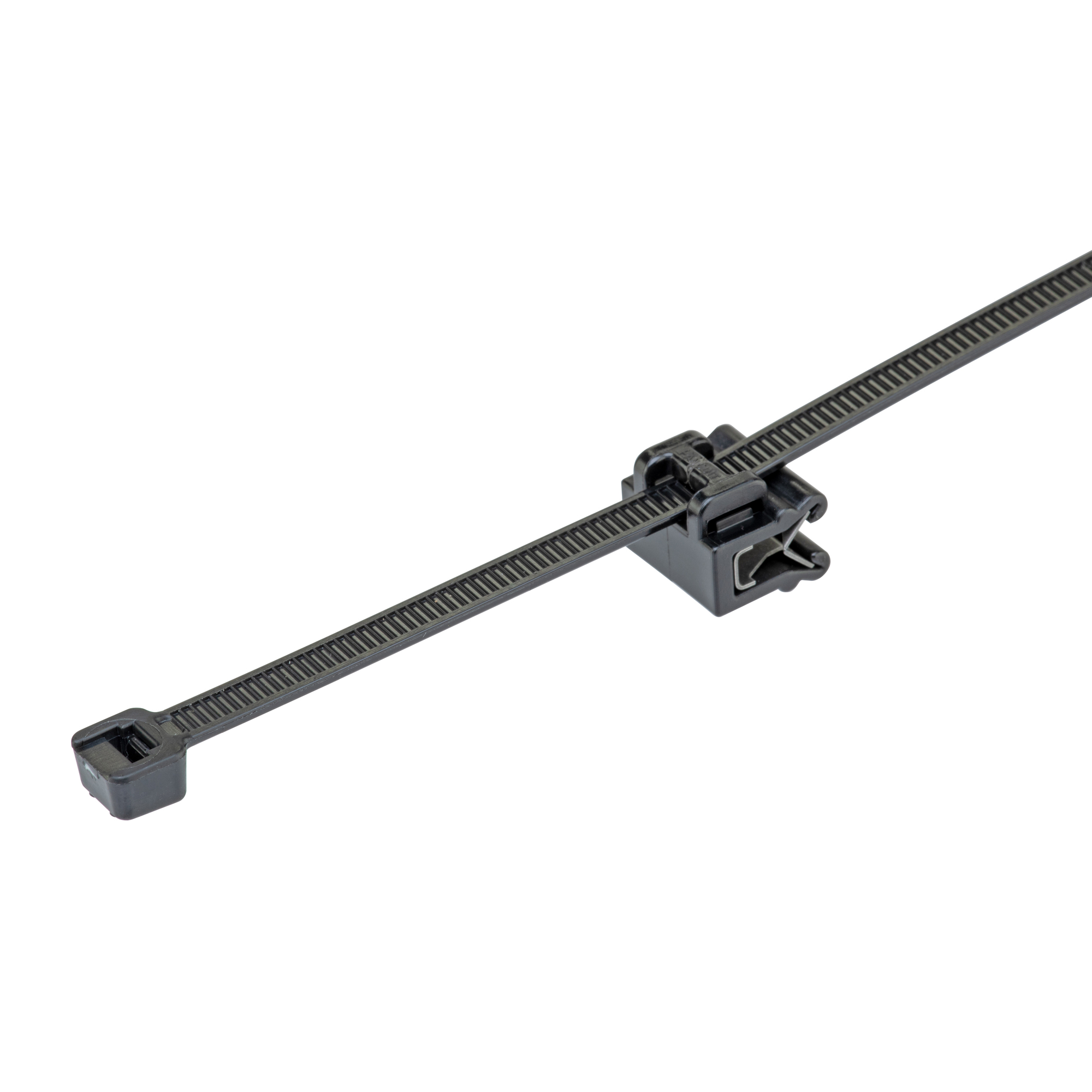 Pan-Ty CMSA12-2S-D300 EdgeClip/Tie(side), Black, High Heat/UV PA6.6, .028-.118"