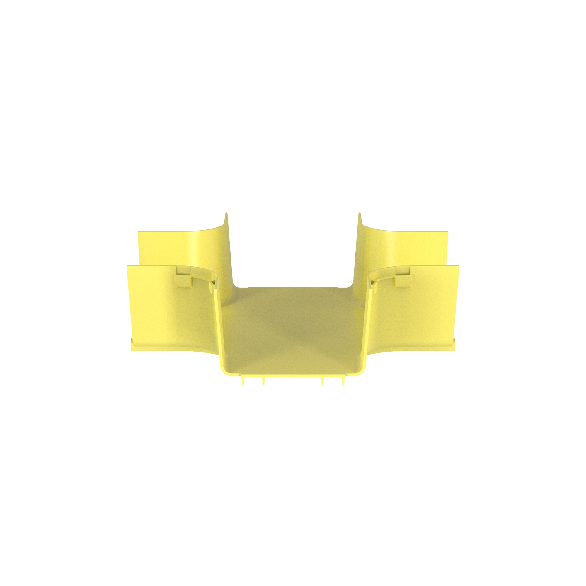 FiberRunner 4-Way Cross Fitting, 6x4, Yellow