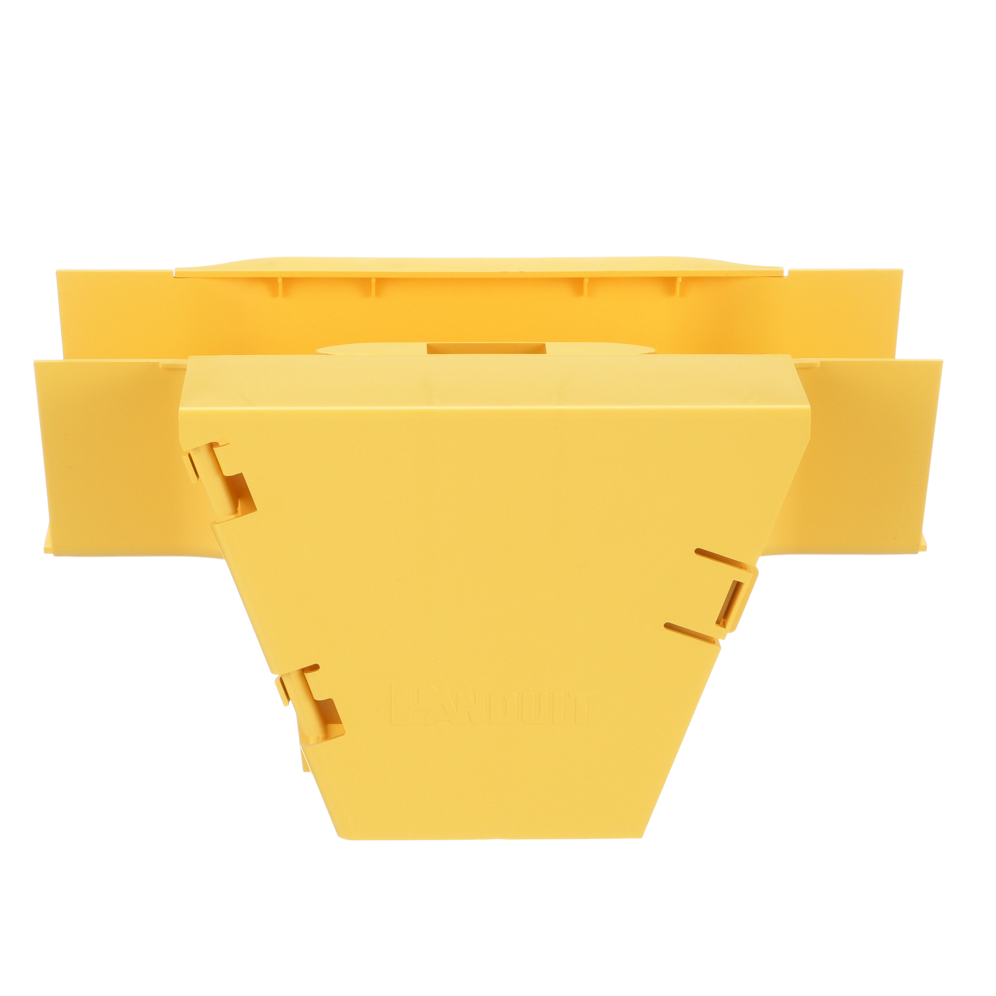FRVT4X4LYL Vertical Tee Fitting, 90 deg Bend, For Use With FiberRunner 24 x 4 Routing System, PC/ABS, Yellow
