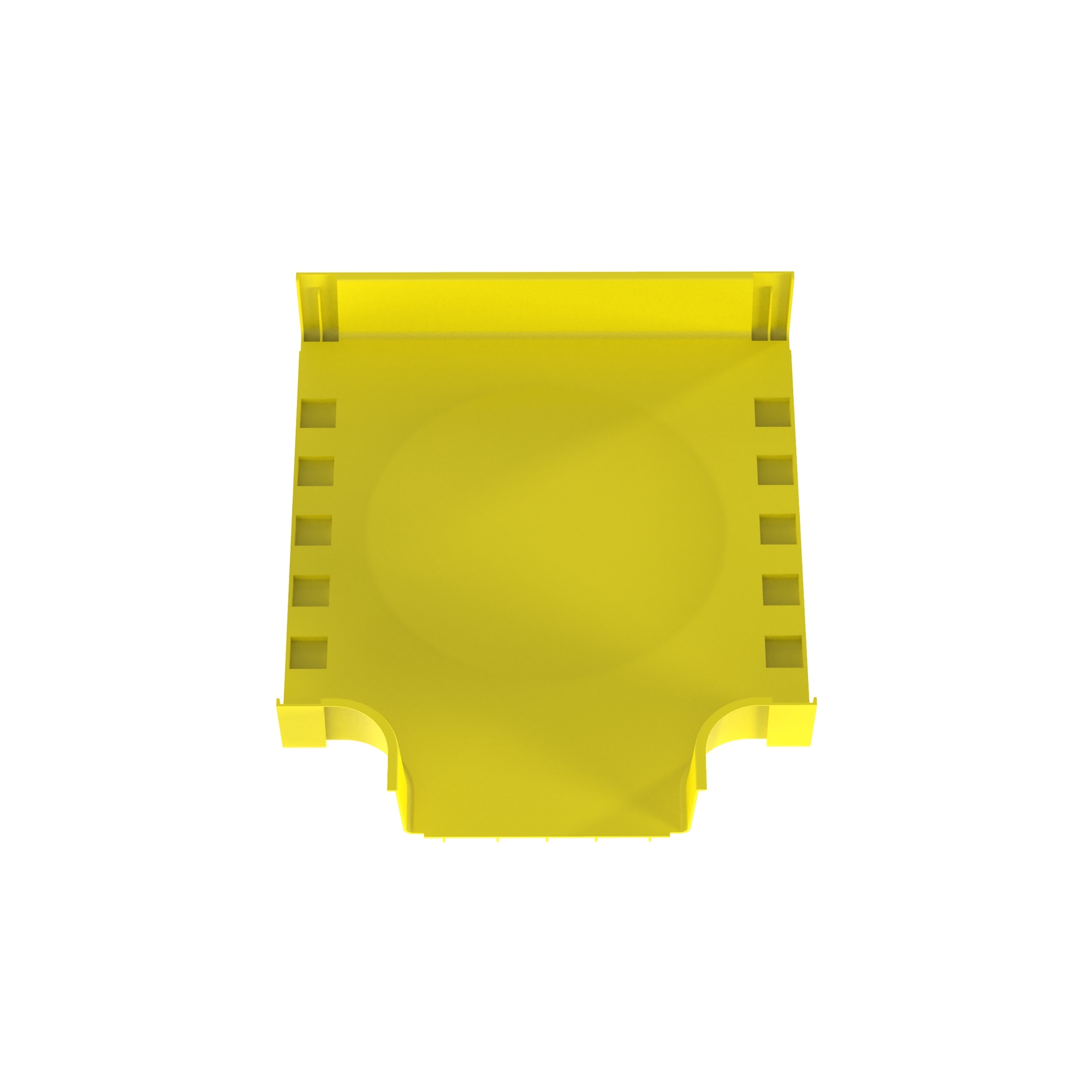 FRT24X4W12LYL Horizontal Tee Fitting, 90 deg Bend, For Use With FiberRunner 24 x 4 Routing System, PC/ABS, Yellow