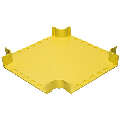 FRFWC24X4LYL 4-Way Cross Fitting, For Use With FiberRunner 24 x 4 Routing System, PC/ABS, Yellow
