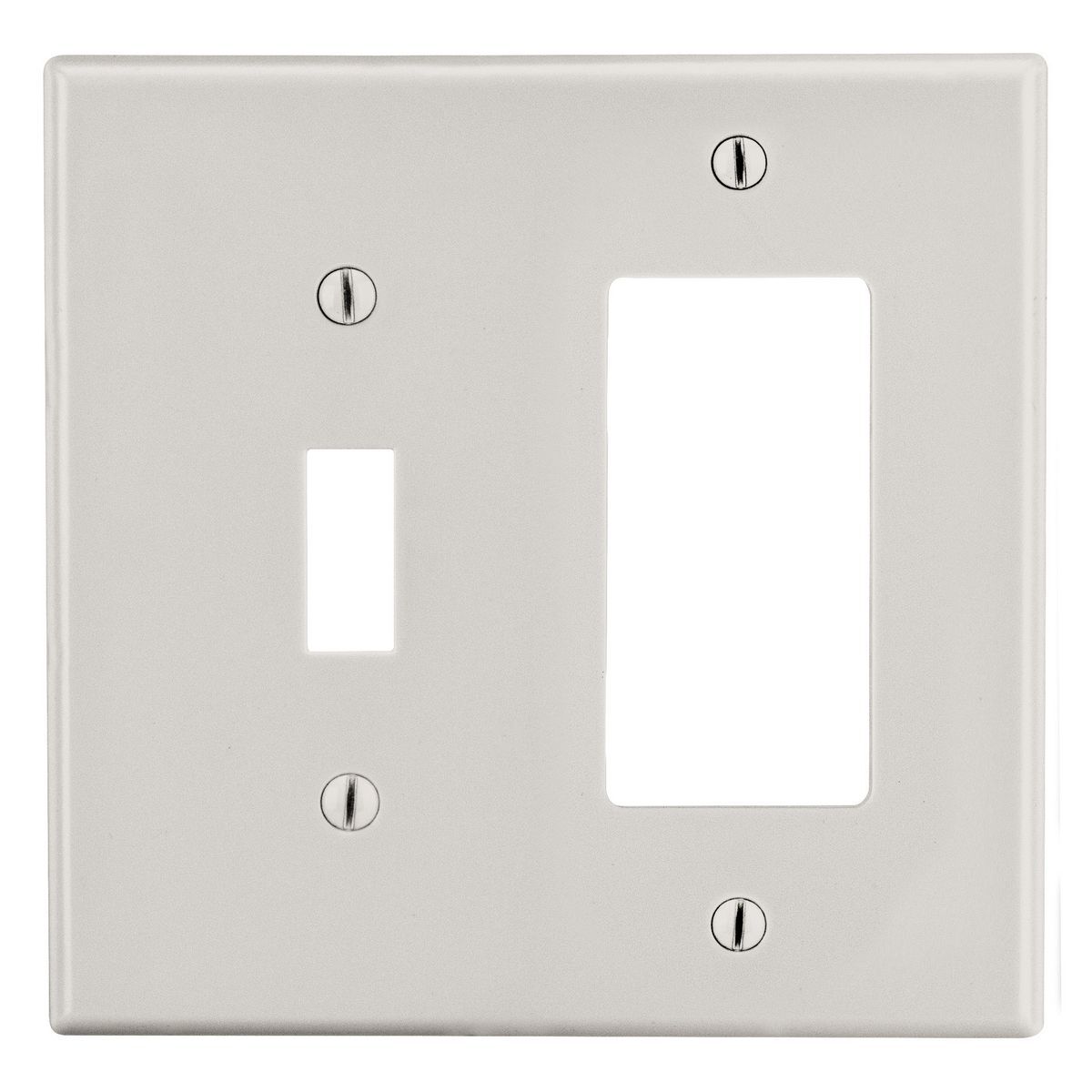 P126LA Non-Metallic Standard Wall Plate, 2 Gangs, 4.69 in W x 4.63 in H, Polycarbonate Thermoplastic, Light Almond