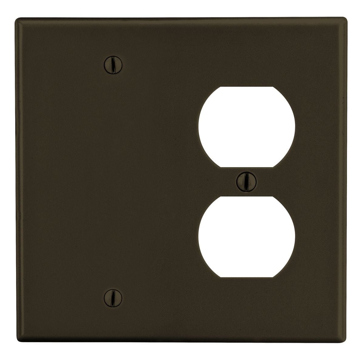 P138 Non-Metallic Standard Wall Plate, 2 Gangs, 4.69 in W x 4.63 in H, Polycarbonate Thermoplastic, Brown