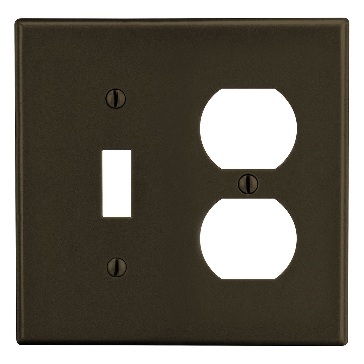 P18 Non-Metallic Standard Wall Plate, 2 Gangs, 4.69 in W x 4.63 in H, Polycarbonate Thermoplastic, Brown