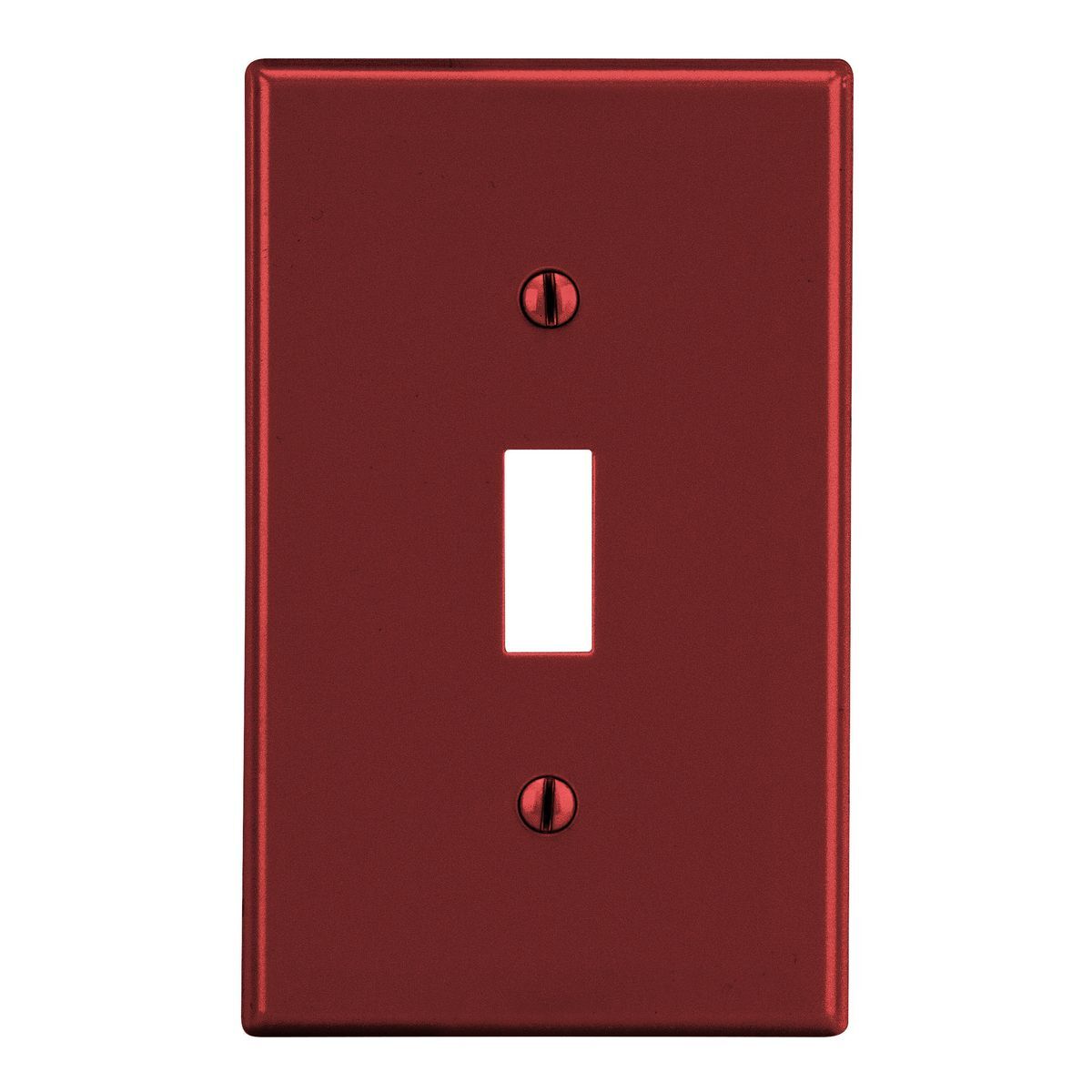 P1R Non-Metallic Standard Wall Plate with Pre-Inserted Captive Screw, 1 Gangs, 2.88 in W x 4.63 in H, Polycarbonate Thermoplastic, Red