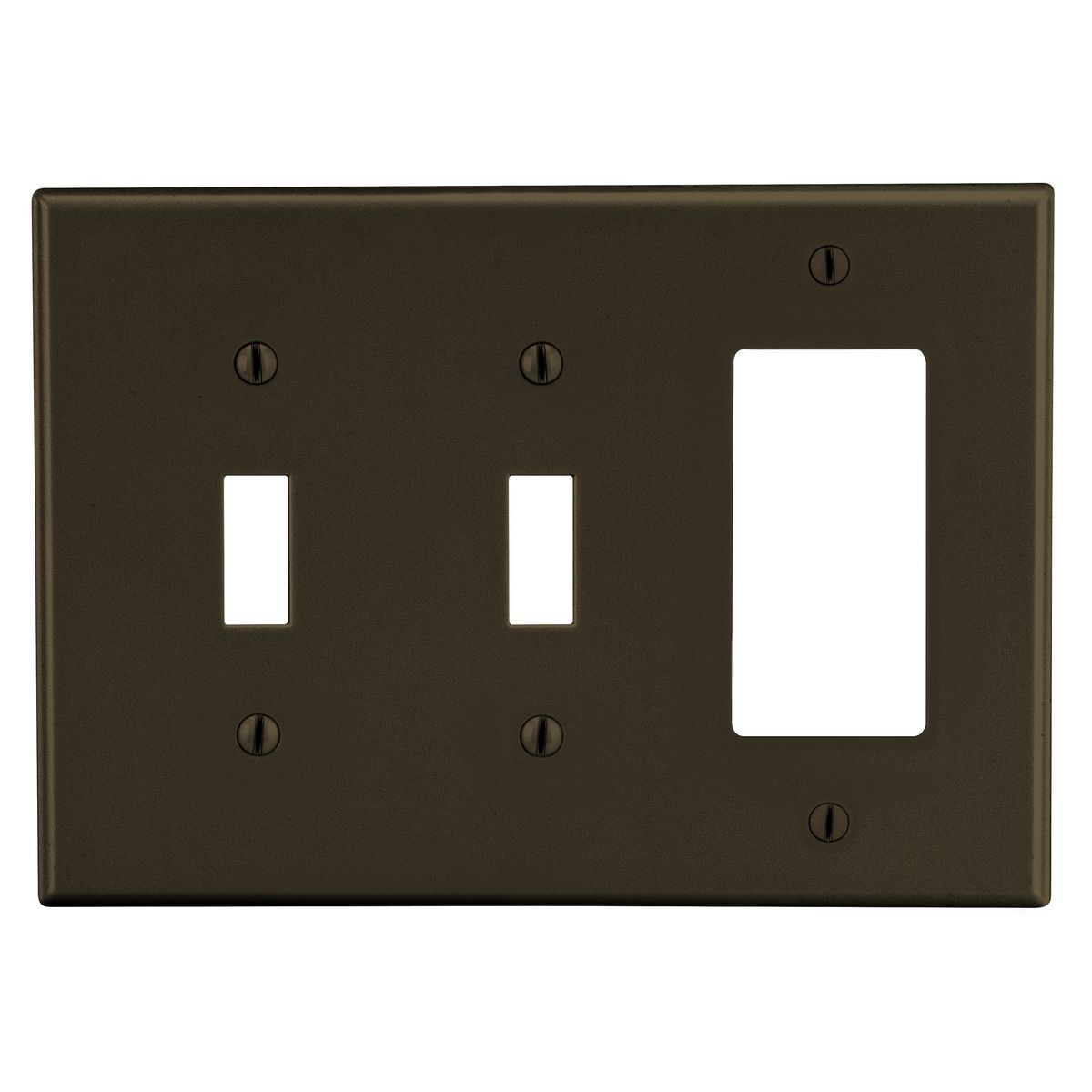 P226 Non-Metallic Standard Wall Plate, 3 Gangs, 6.5 in W x 4.63 in H, Polycarbonate Thermoplastic, Brown