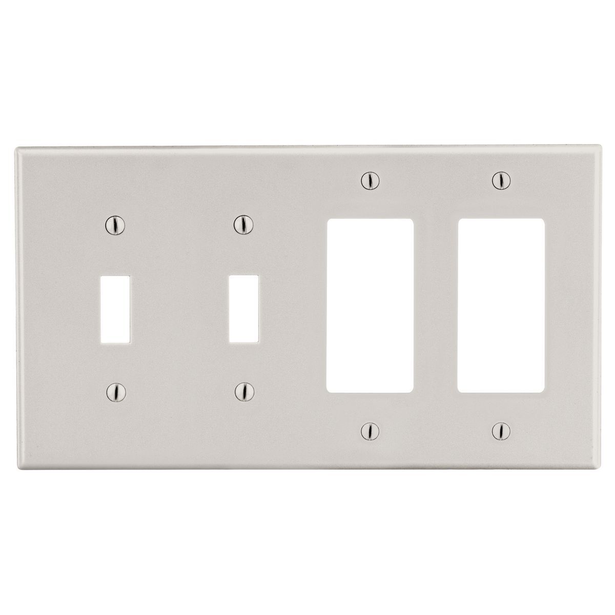 P2262LA Non-Metallic Standard Wall Plate, 4 Gangs, 8.31 in W x 4.63 in H, Polycarbonate Thermoplastic, Light Almond
