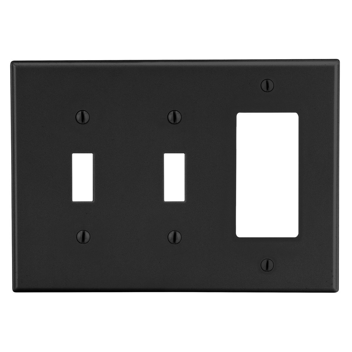 P226BK Non-Metallic Standard Wall Plate, 3 Gangs, 6.5 in W x 4.63 in H, Polycarbonate Thermoplastic, Black
