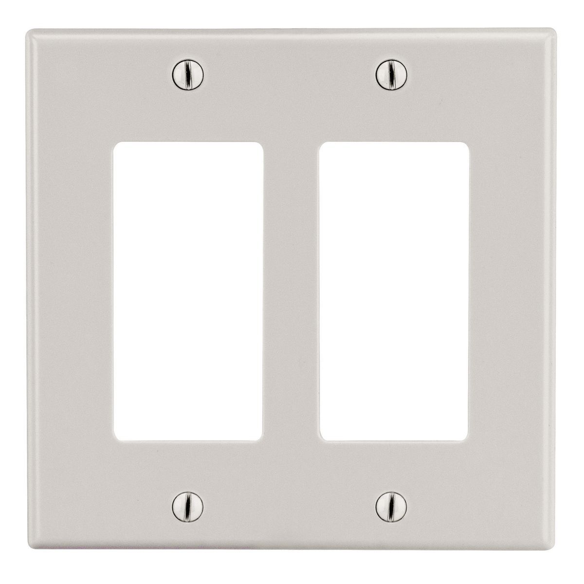 P262LA Standard Wall Plate, 2 Gangs, 4.69 in W x 4.63 in H, Polycarbonate Thermoplastic, Light Almond